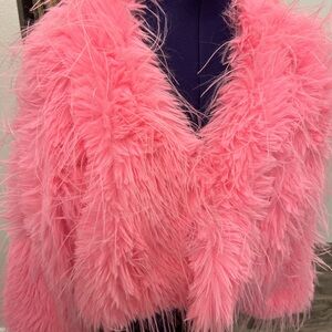 SOLD! Pink Faux Fur Jacket